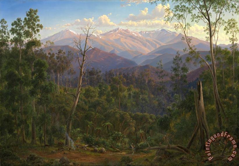 Mount Kosciusko, Seen From The Victorian Border (mount Hope Ranges) painting - Eugene Von Guerard Mount Kosciusko, Seen From The Victorian Border (mount Hope Ranges) Art Print