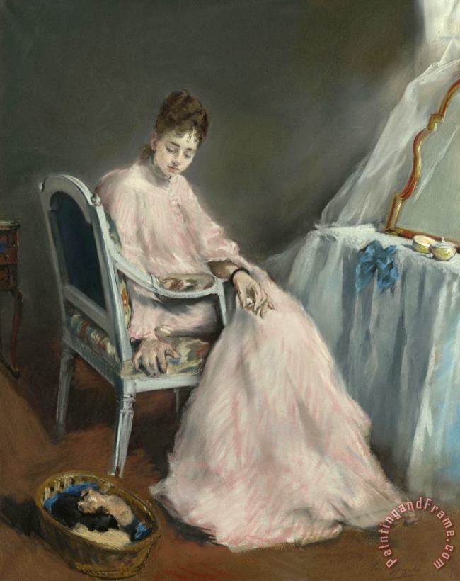 Eva Gonzales La Matinee Rose (ou La Nichee) Art Painting