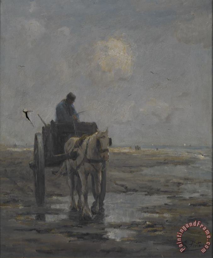 Evert Pieters Horse and Cart Art Painting