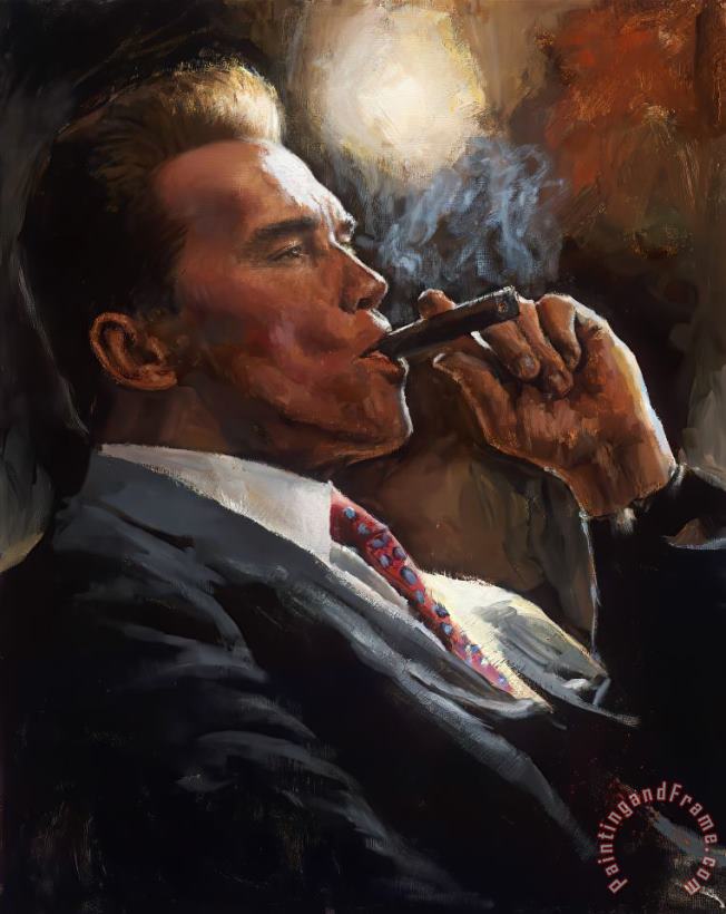 Arnold Schwarzenegger, 2020 painting - Fabian Perez Arnold Schwarzenegger, 2020 Art Print