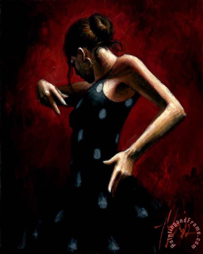 El Baile De Flamenco En Rojo Pokadots painting - Fabian Perez El Baile De Flamenco En Rojo Pokadots Art Print
