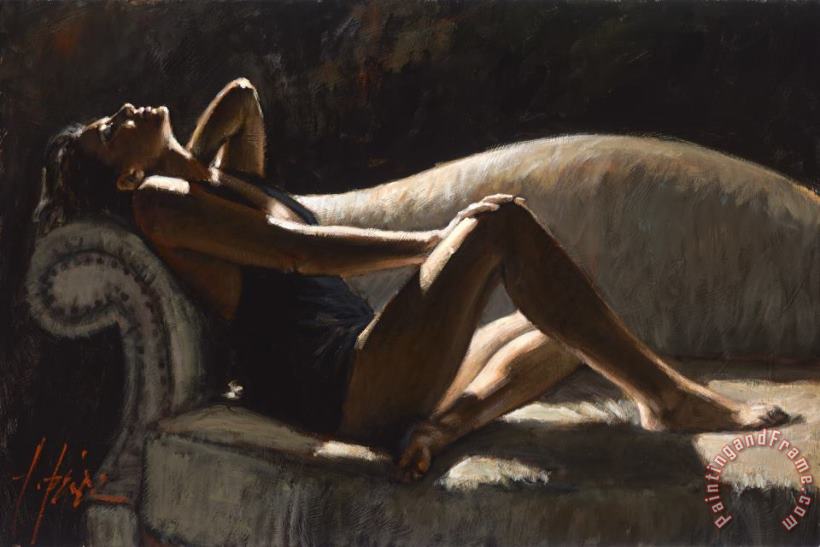 Fabian Perez Paola on The Couch Art Painting