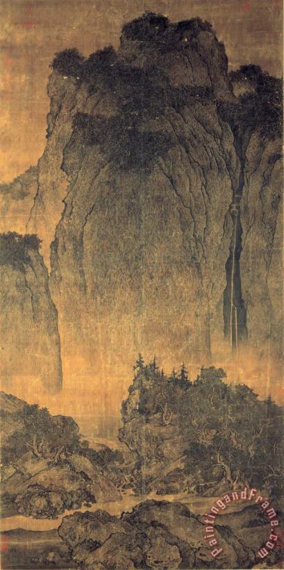 Fan Kuan Travelers Among Mountains And Streams Art Print