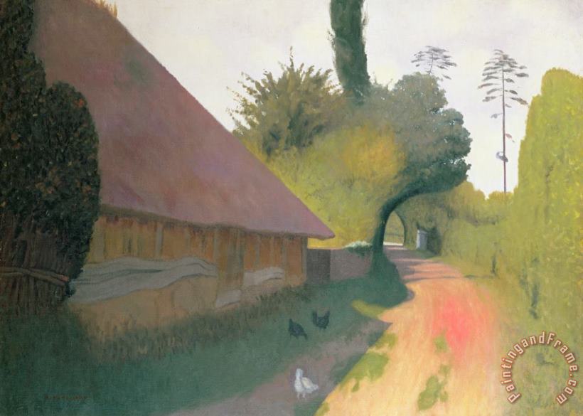 The Barn with the Great Thatched Roof painting - Felix Edouard Vallotton The Barn with the Great Thatched Roof Art Print