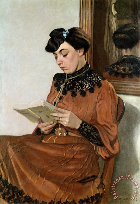 Woman Reading painting - Felix Edouard Vallotton Woman Reading Art Print