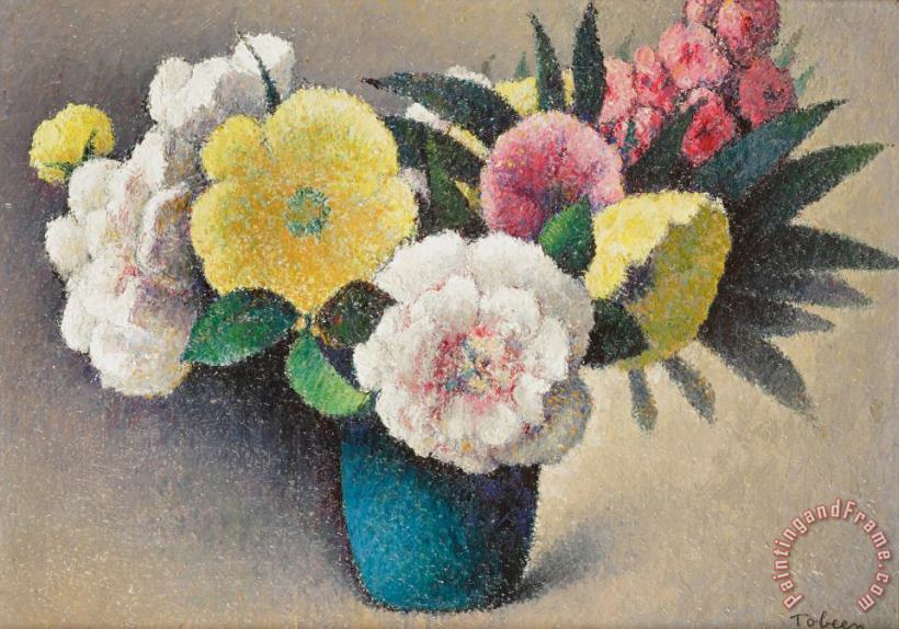 Felix Elie Tobeen Still Life With Flowers Art Painting
