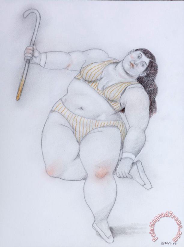 Fernando Botero Dancer with a Cane, 2007 Art Print