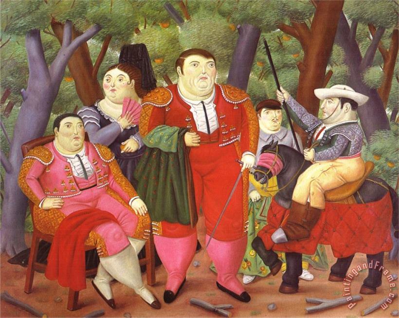 fernando botero Lefty And His Gang Art Painting