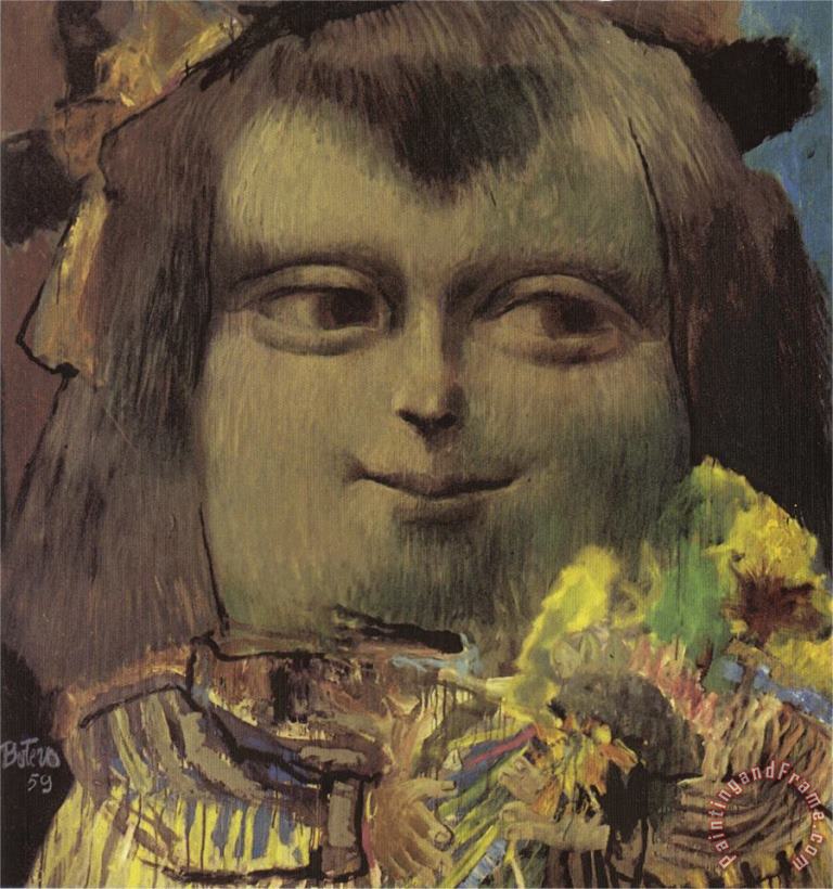Mona Lisa at The Age of Twelve Years painting - fernando botero Mona Lisa at The Age of Twelve Years Art Print