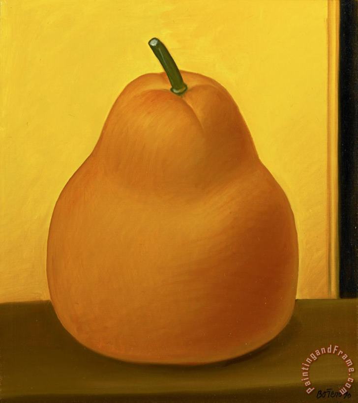 Pear, 1990 painting - Fernando Botero Pear, 1990 Art Print