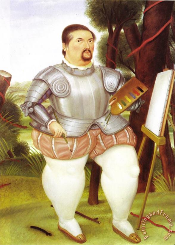 Self Portrait As Spanish Conquistador painting - fernando botero Self Portrait As Spanish Conquistador Art Print