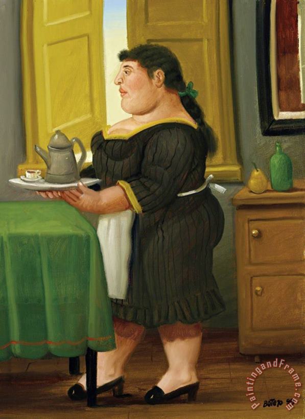 The Maid, 1999 painting - Fernando Botero The Maid, 1999 Art Print