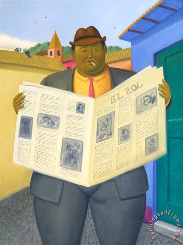 Fernando Botero The Reader, 2013 Art Painting
