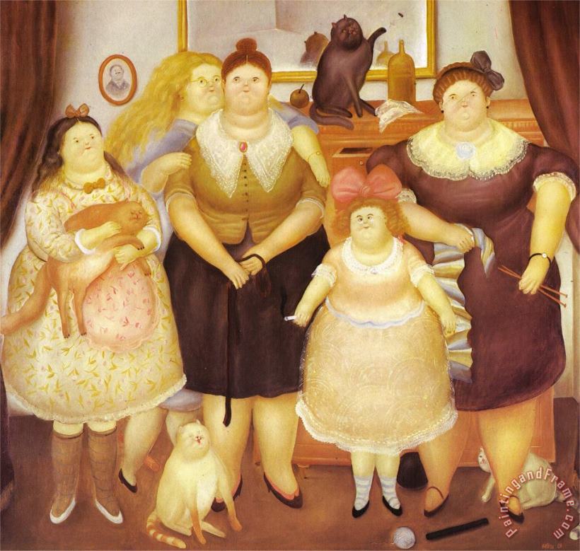 The Sisters painting - fernando botero The Sisters Art Print