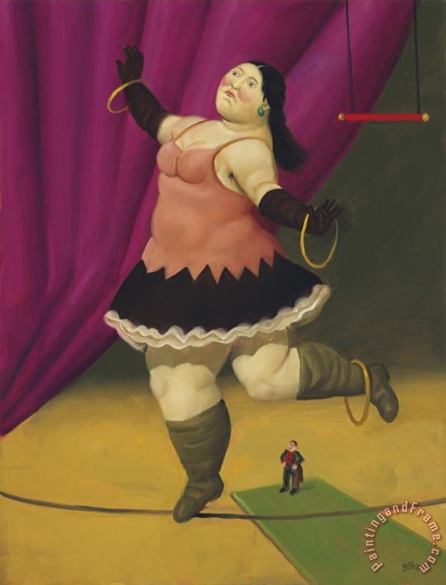 Tightrope Walker, 2007 painting - Fernando Botero Tightrope Walker, 2007 Art Print