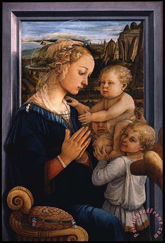 Filippo Lippi Madonna Col Bambino E Due Angeli Art Print