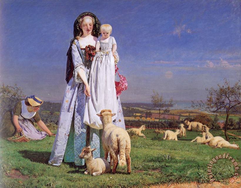 Ford Madox Brown The Pretty Baalambs Art Painting