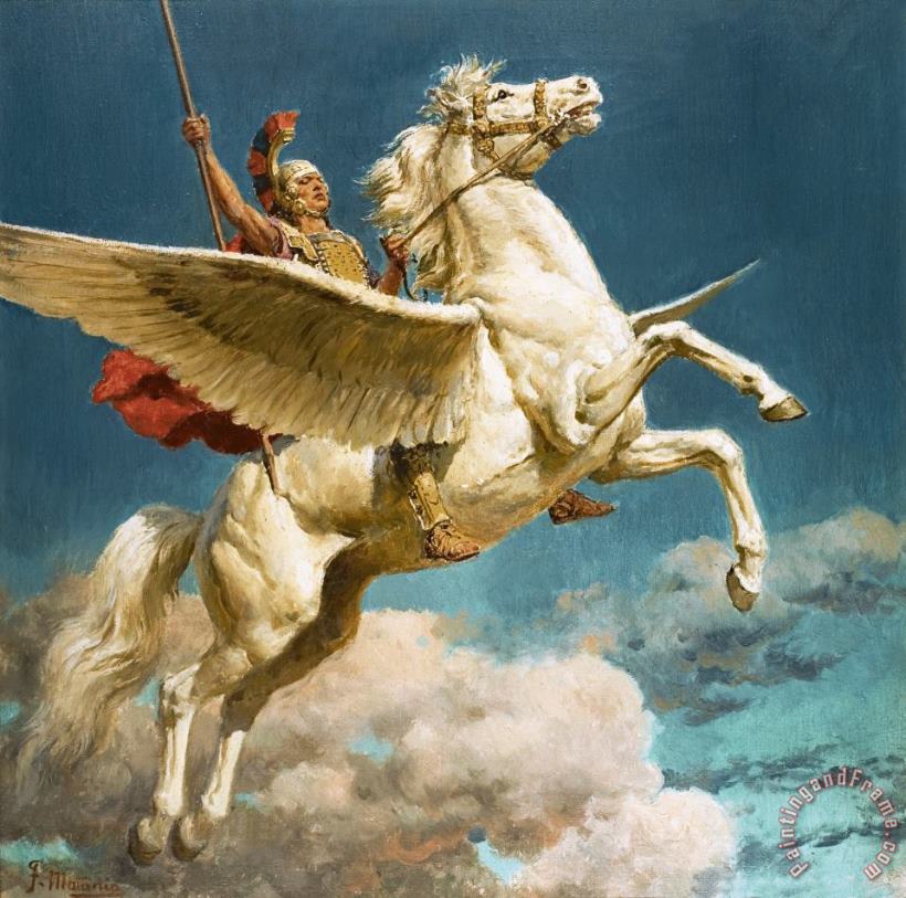 Fortunino Matania Pegasus The Winged Horse Art Painting