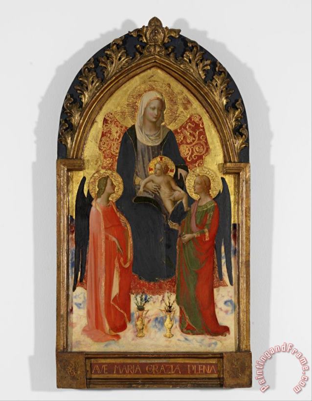 Fra Angelico Madonna And Child with Two Angels Art Painting