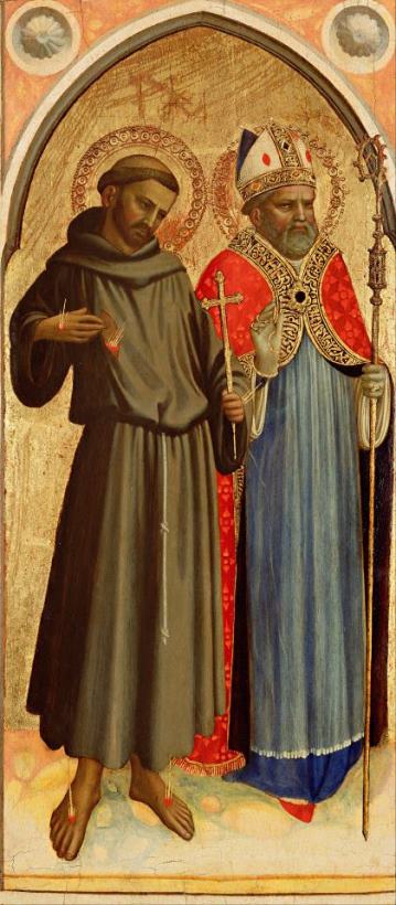Fra Angelico Saint Francis And a Bishop Saint Art Print