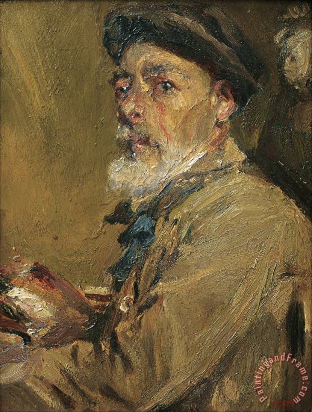 Francesc Gimeno Self Portrait with Cap Art Painting