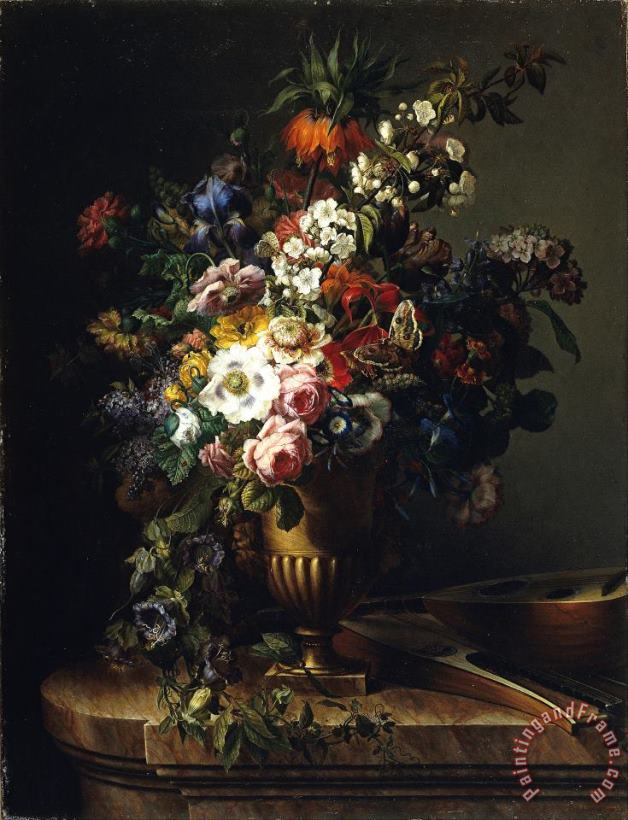 Francesc Lacoma i Fontanet Vase with Flowers Art Painting