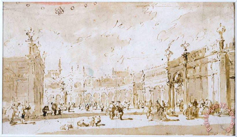 Piazza San Marco painting - Francesco Guardi Piazza San Marco Art Print