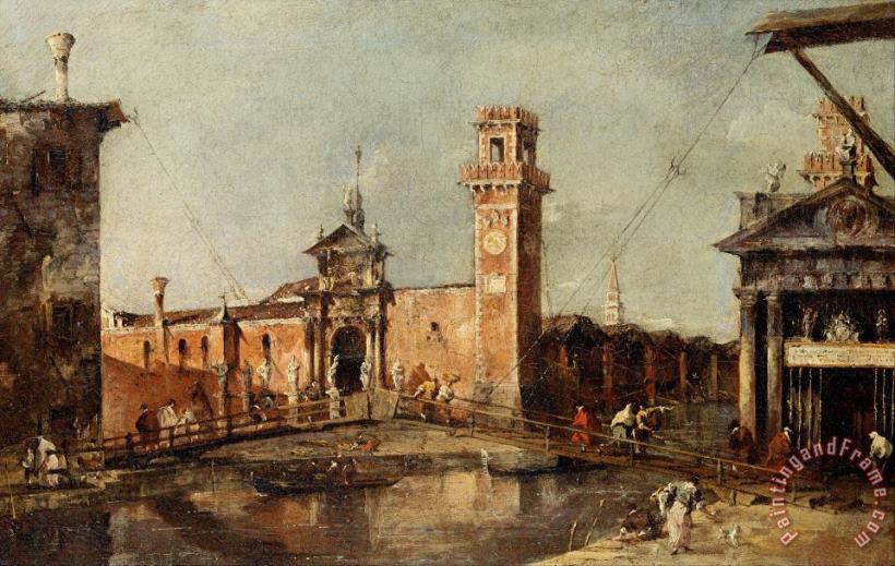 Francesco Guardi The Entrance to The Arsenal in Venice Art Painting