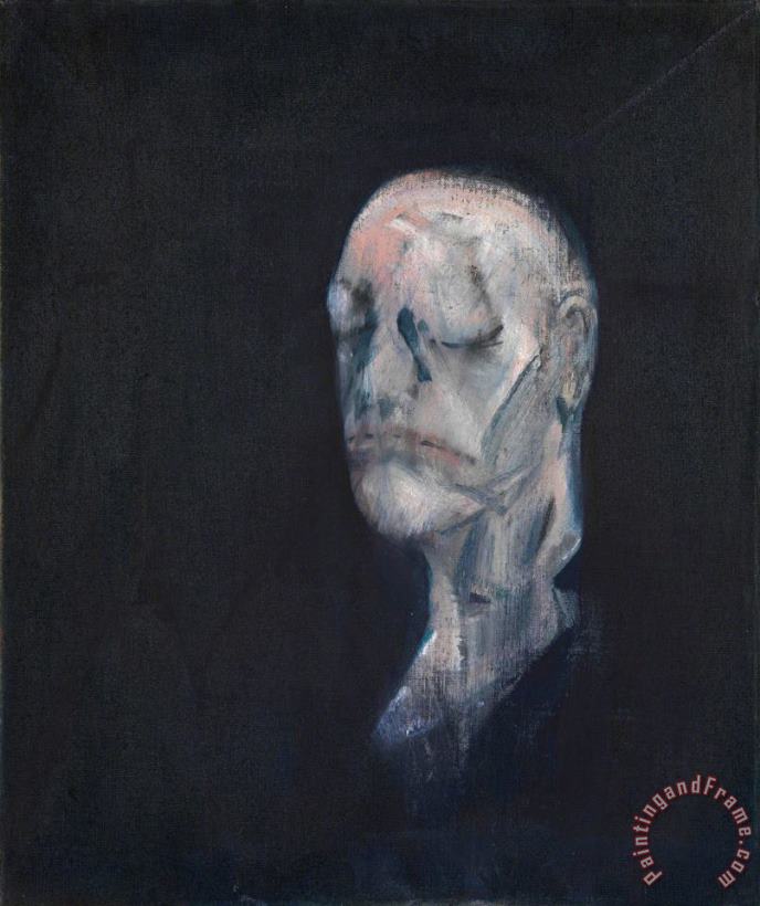 Study for Portrait II (after The Life Mask of William Blake), 1955 painting - Francis Bacon Study for Portrait II (after The Life Mask of William Blake), 1955 Art Print