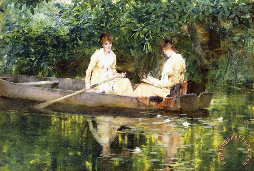 Women in a Rowboat painting - Francis Coates Jones Women in a Rowboat Art Print