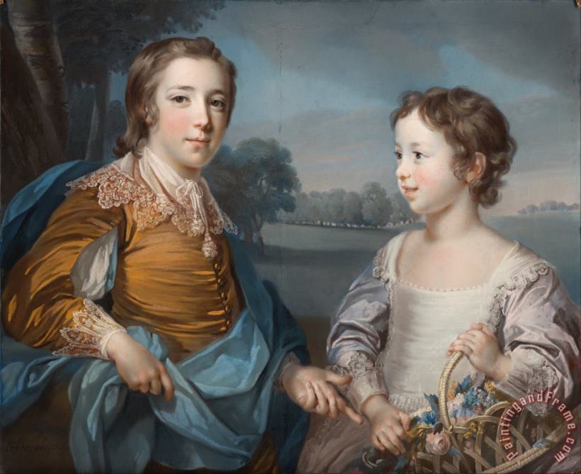Francis Cotes Portrait of Joseph Gulston And His Brother John Gulston Art Painting