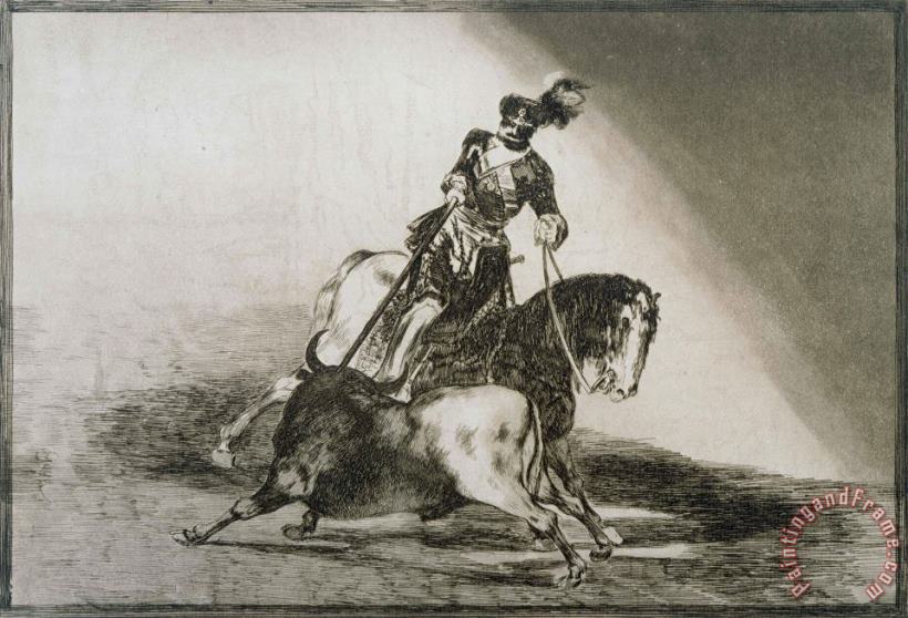 Francisco De Goya Charles Quint Lancant Un Taureau Art Print