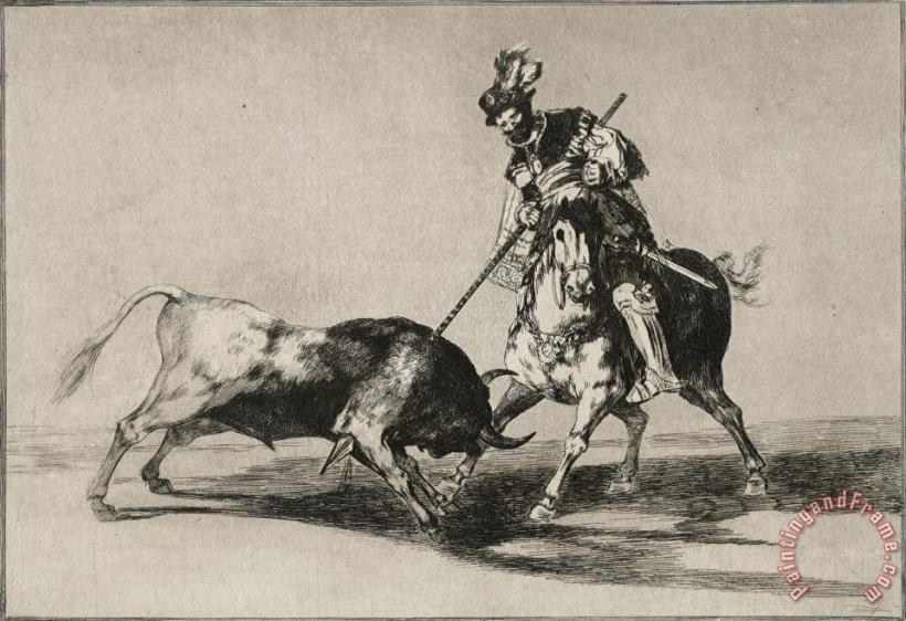 Francisco De Goya The Cid Campeador Attacking a Bull with His Lance Art Painting