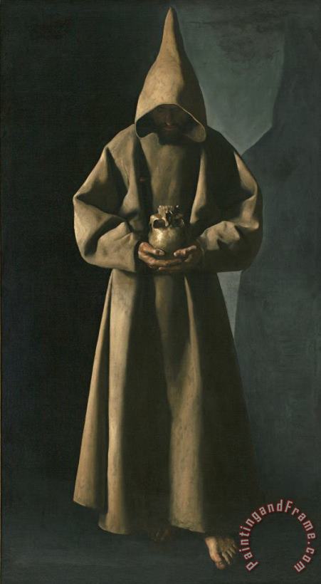 Saint Francis of Assisi in His Tomb painting - Francisco de Zurbaran Saint Francis of Assisi in His Tomb Art Print