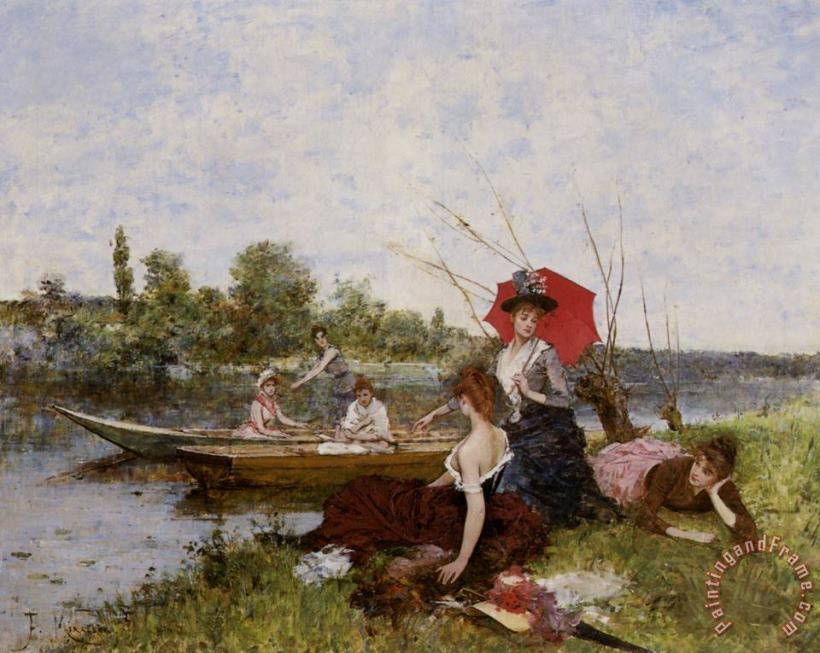 Francisco Miralles The Boating Party Art Painting
