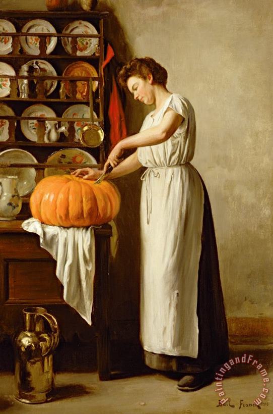 Franck-Antoine Bail Cutting the Pumpkin Art Painting