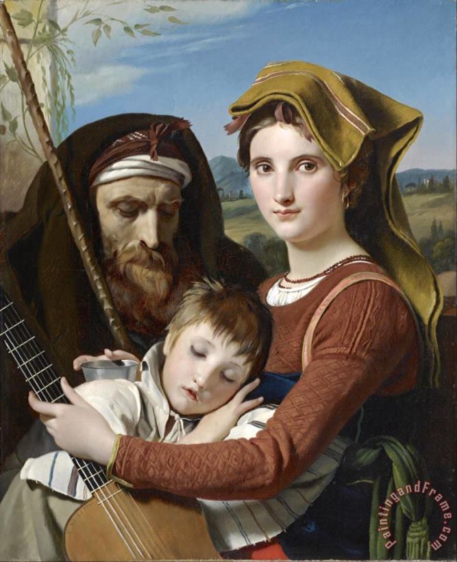 Francois-joseph Navez Roman Shepherd Family in The Campagna Art Print