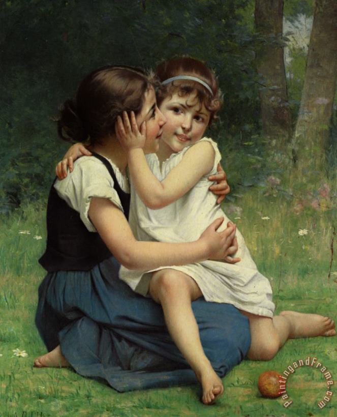 Sisterly Love painting - Francois Alfred Delobbe Sisterly Love Art Print