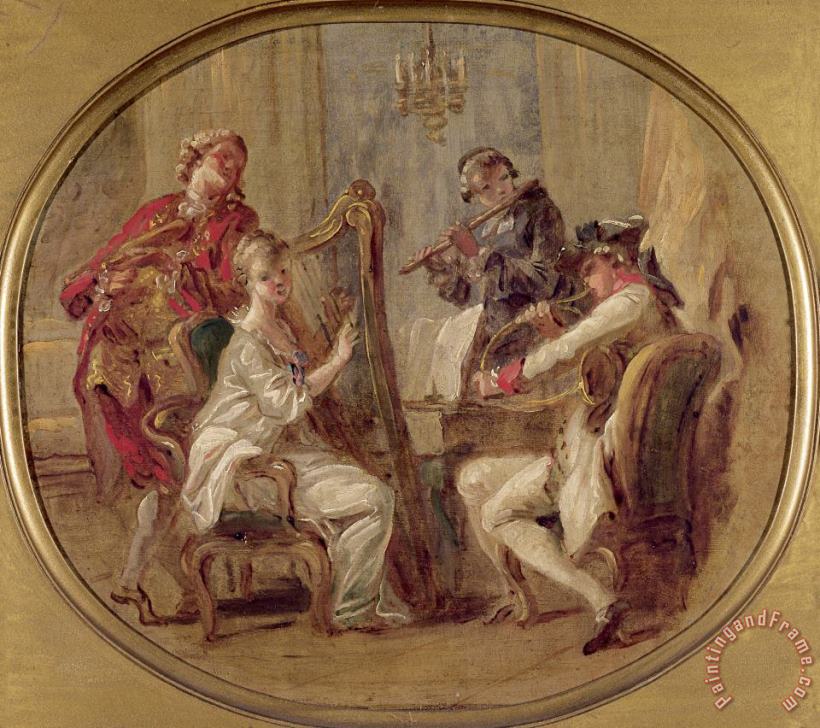 Concert with Four Figures painting - Francois Andre Vincent Concert with Four Figures Art Print