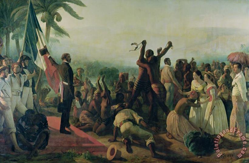 Francois Auguste Biard Proclamation of the Abolition of Slavery in the French Colonies Art Painting