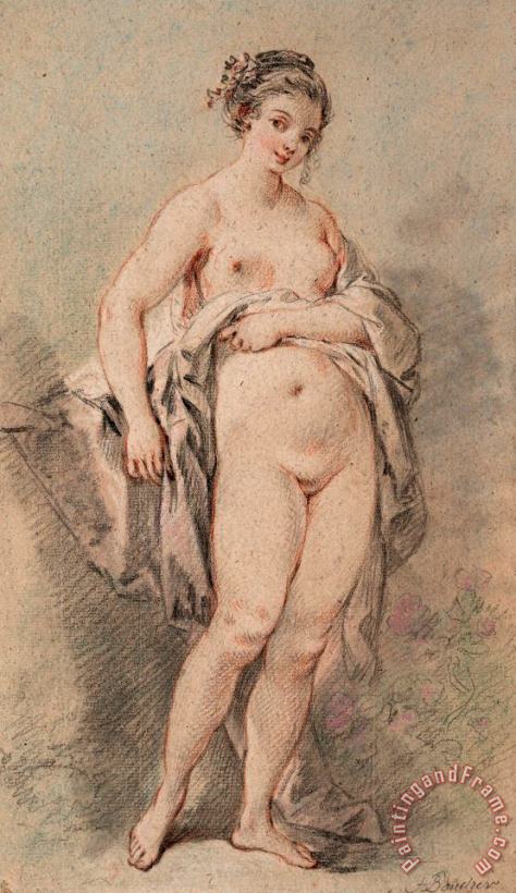 Francois Boucher Standing Nude Girl Art Painting