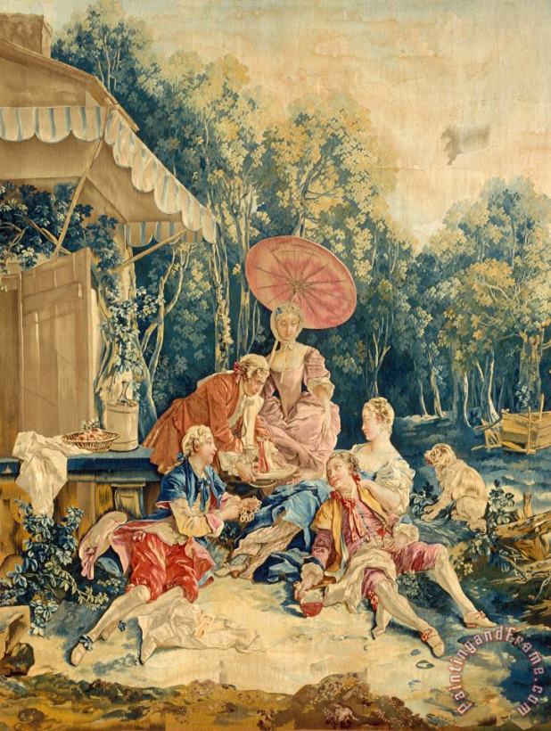 Francois Boucher The Collation From a Set of The Italian Village Scenes Art Painting