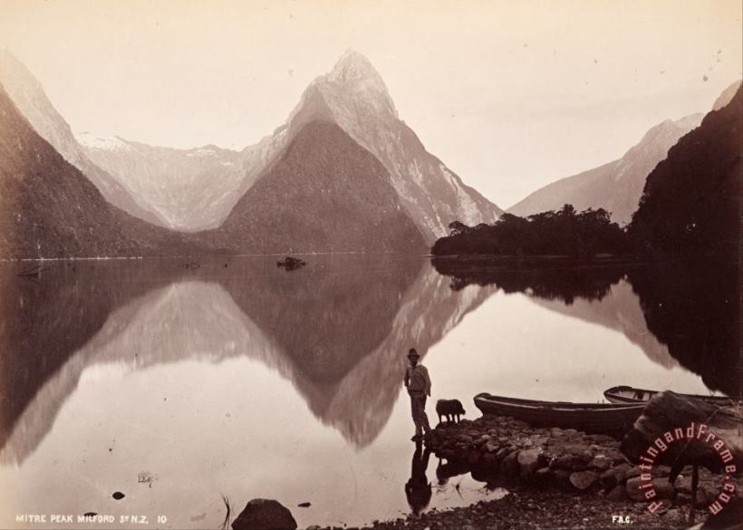 Frank Coxhead Mitre Peak, Milford Sound, Nz. From The Album 'australasian Scenery' Art Print