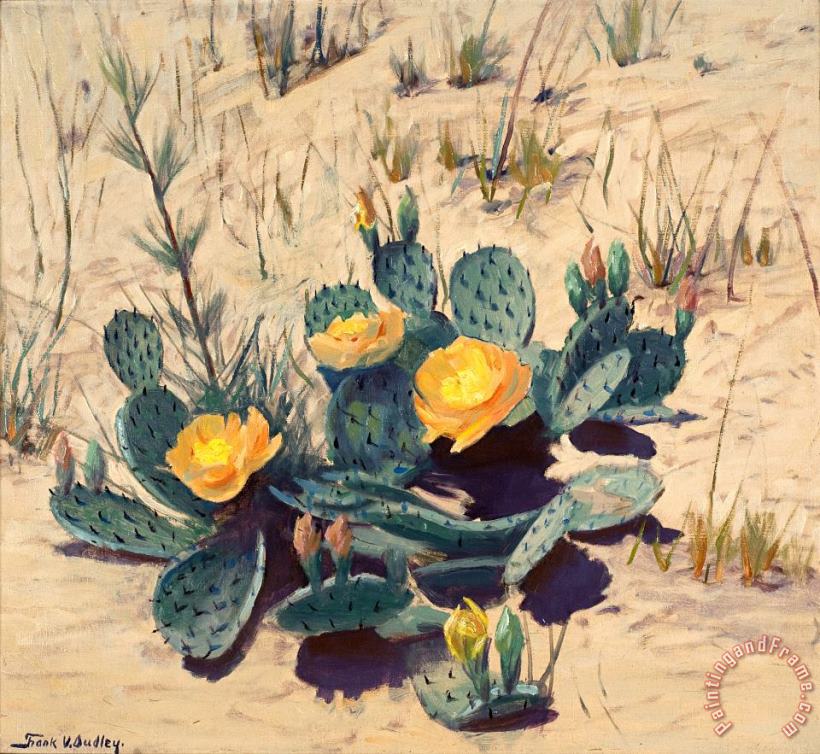 Strangers From Far Away (cactus) painting - Frank V. Dudley Strangers From Far Away (cactus) Art Print