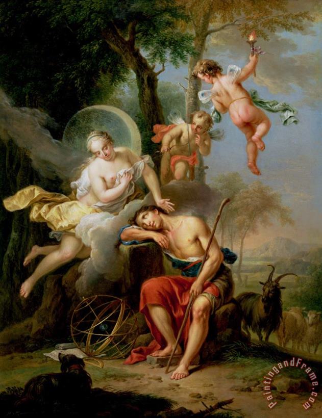 Diana and Endymion painting - Frans Christoph Janneck Diana and Endymion Art Print