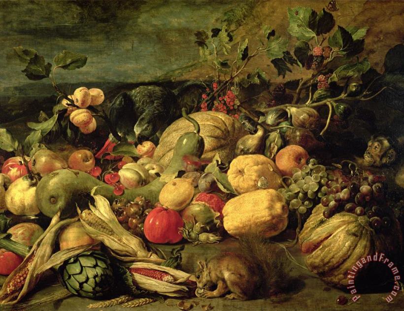 Frans Snyders Still Life of Fruits and Vegetables Art Painting