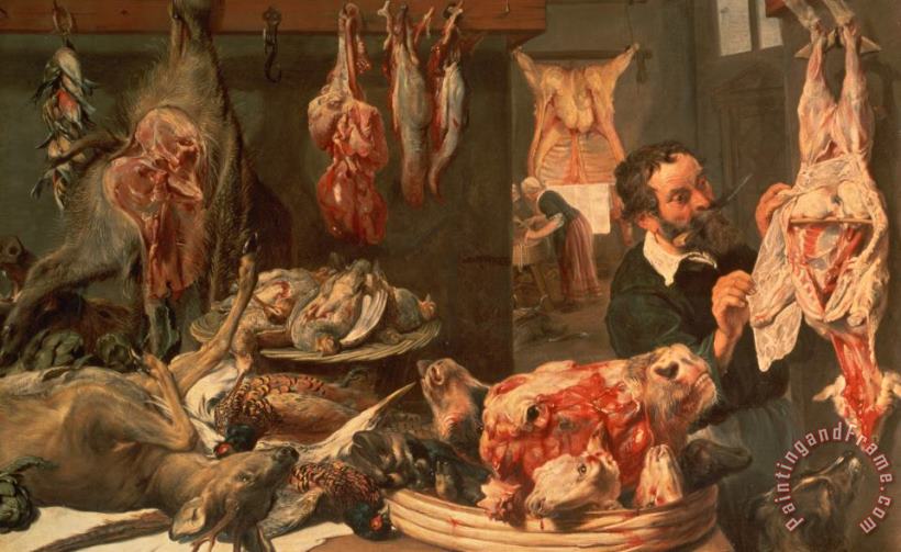 Frans Snyders The Butcher's Shop Art Painting