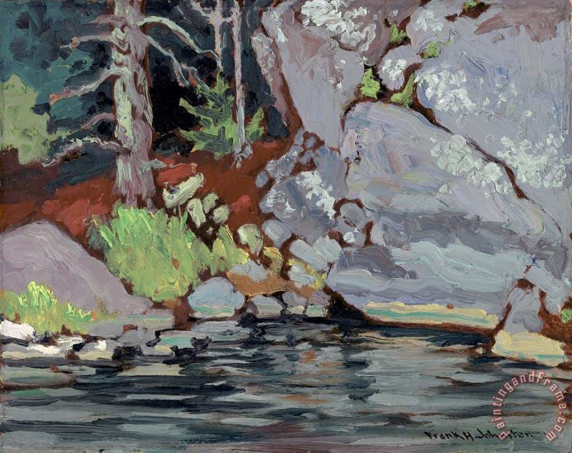 Lichen Covered Rocks, Bryce's Island, Lake of The Woods painting - Franz Johnston Lichen Covered Rocks, Bryce's Island, Lake of The Woods Art Print