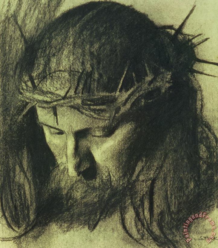 Franz Von Stuck Head of Christ Art Painting