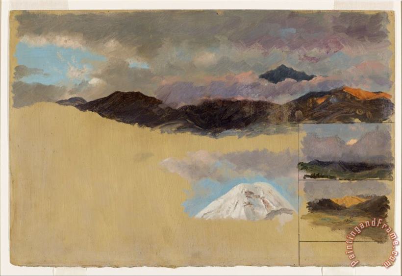 Frederic Edwin Church Studies of Mount Chimborazo, Ecuador Art Print